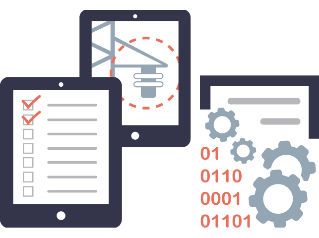 Tablets displaying data